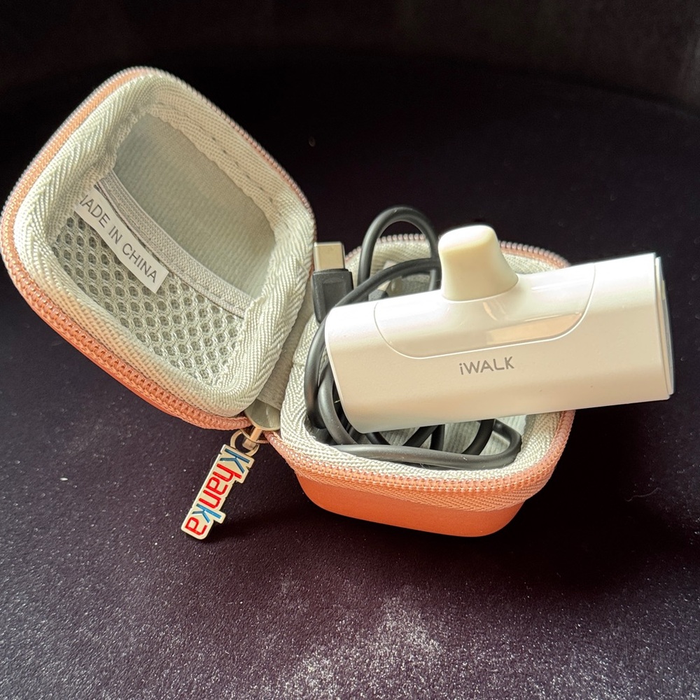 Portable I-phone battery with Electronics Case with Carabiner